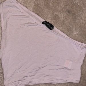 One Shoulder White Top